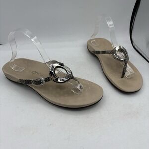 Vionic Shoes Womens Size 10 Karina Orthotic Snake Print Thong Flip Flop Sandals